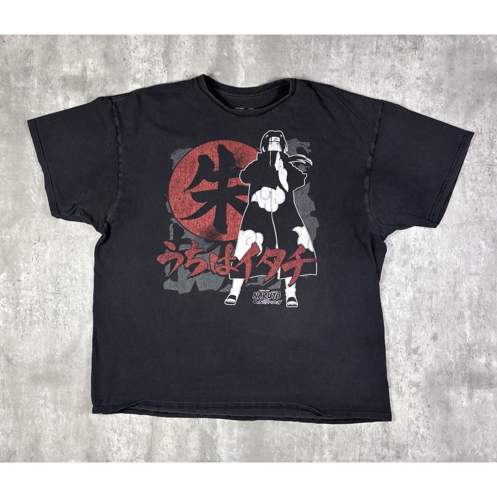 NARUTO T-SHIRT Men's Size XL Shippuden Itachi Uchiha Black Ripple Junction Anime
